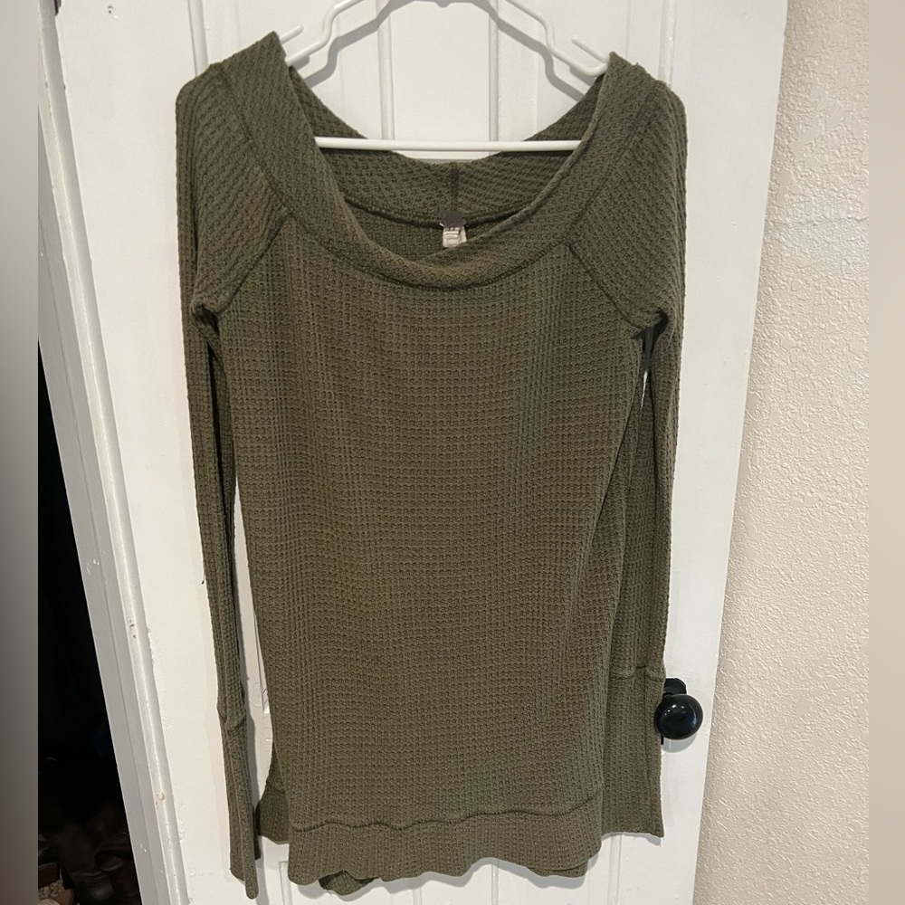 We The Free Waffle Knit Long Sleeve Shirt